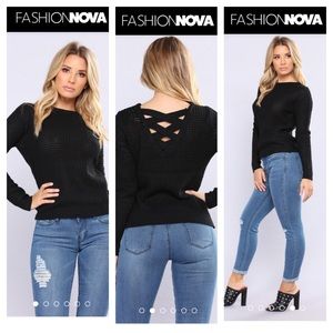NWT: Fashion Nova Solemate Caged Back Sweater